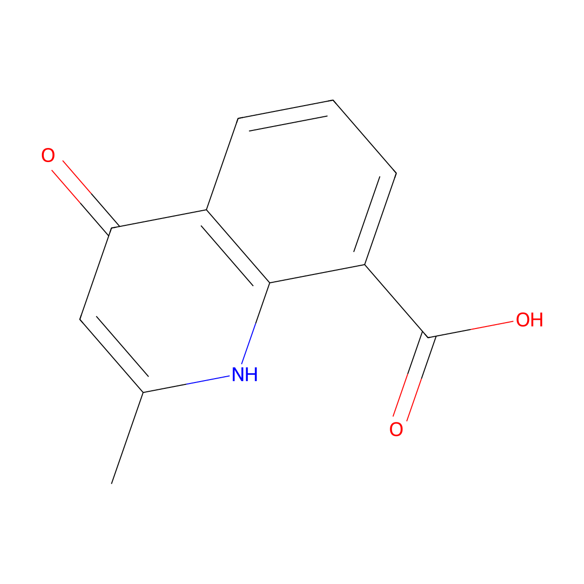 4-Hydroxy-2-methylquinoline-8-carboxylic acid molecular structure, CAS 384364-07-2