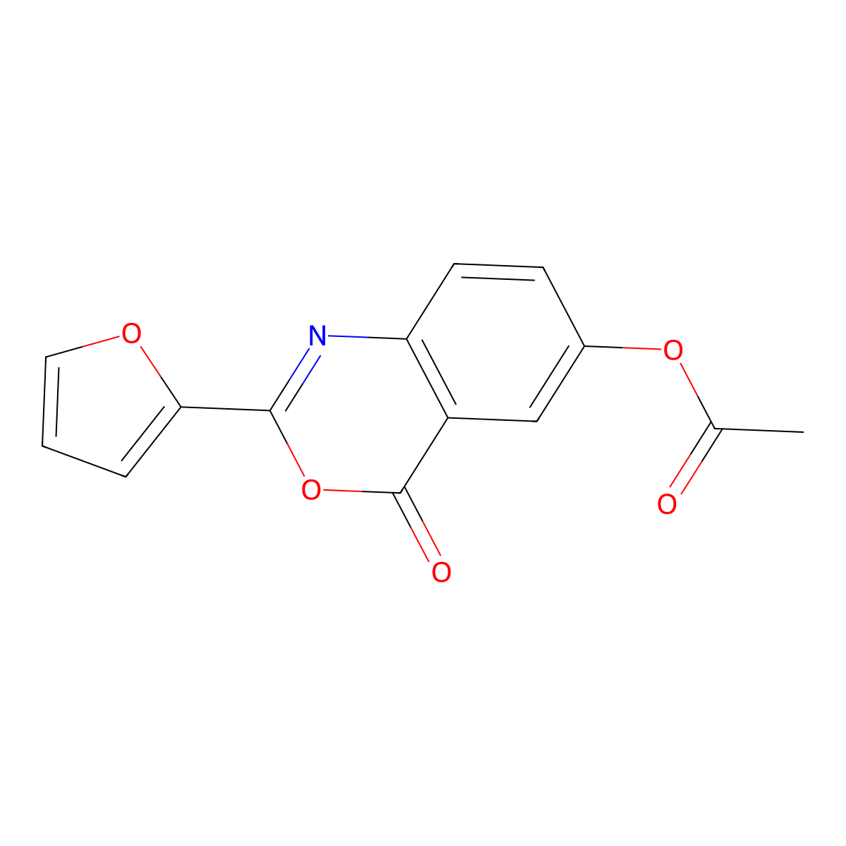 [2-(Furan-2-yl)-4-oxo-3,1-benzoxazin-6-yl] acetate molecular structure, CAS 384364-20-9
