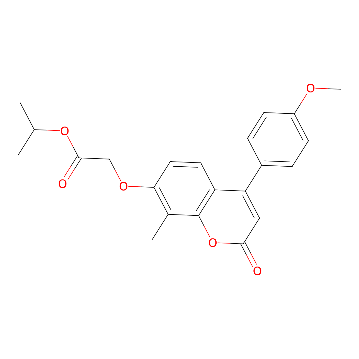 isopropyl 2-{[4-(4-methoxyphenyl)-8-methyl-2-oxo-2H-chromen-7-yl]oxy}acetate molecular structure, CAS 384364-41-4