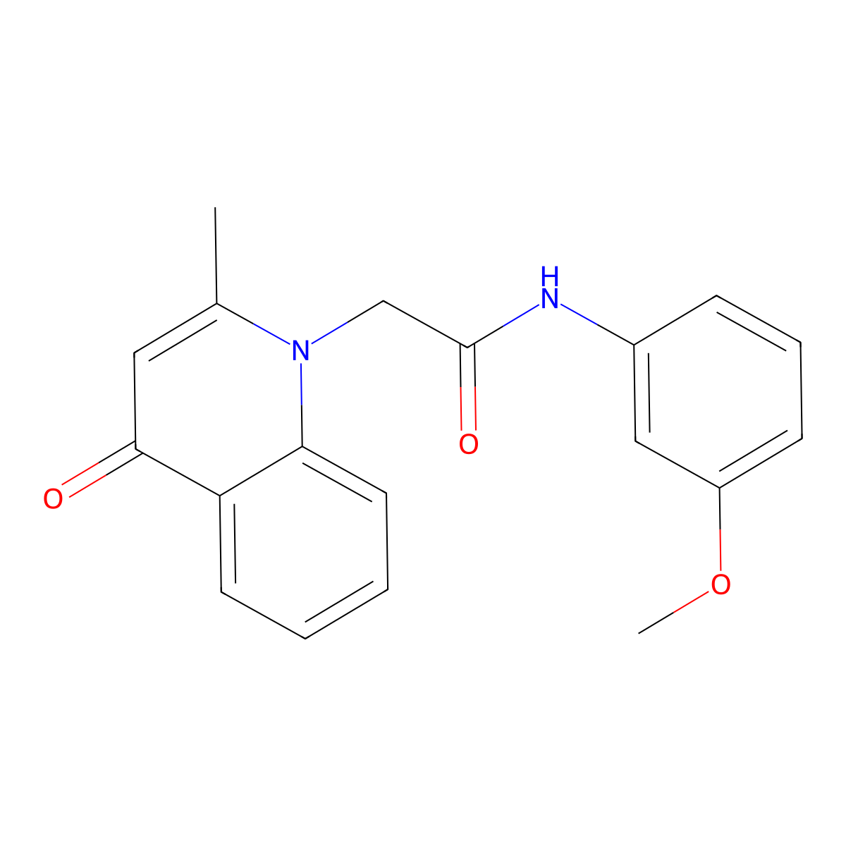 N-(3-methoxyphenyl)-2-(2-methyl-4-oxoquinolin-1-yl)acetamide molecular structure, CAS 384364-44-7