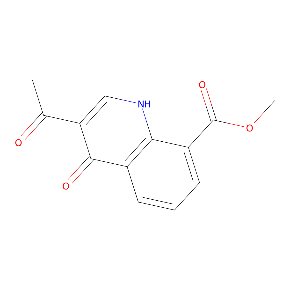 3-Acetyl-4-hydroxy-quinoline-8-carboxylic acid methyl ester molecular structure, CAS 384364-64-1