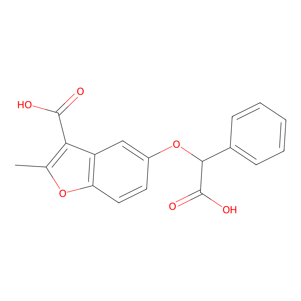 5-(Carboxy(phenyl)methoxy)-2-methylbenzofuran-3-carboxylic acid molecular structure, CAS 384364-69-6