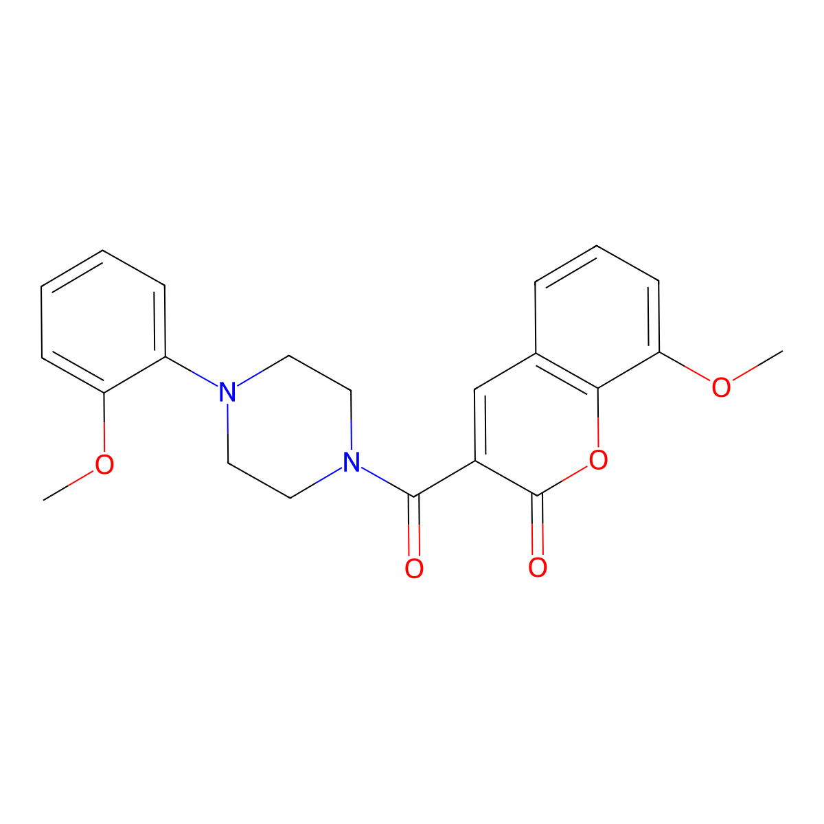8-methoxy-3-(4-(2-methoxyphenyl)piperazine-1-carbonyl)-2H-chromen-2-one molecular structure, CAS 384364-78-7