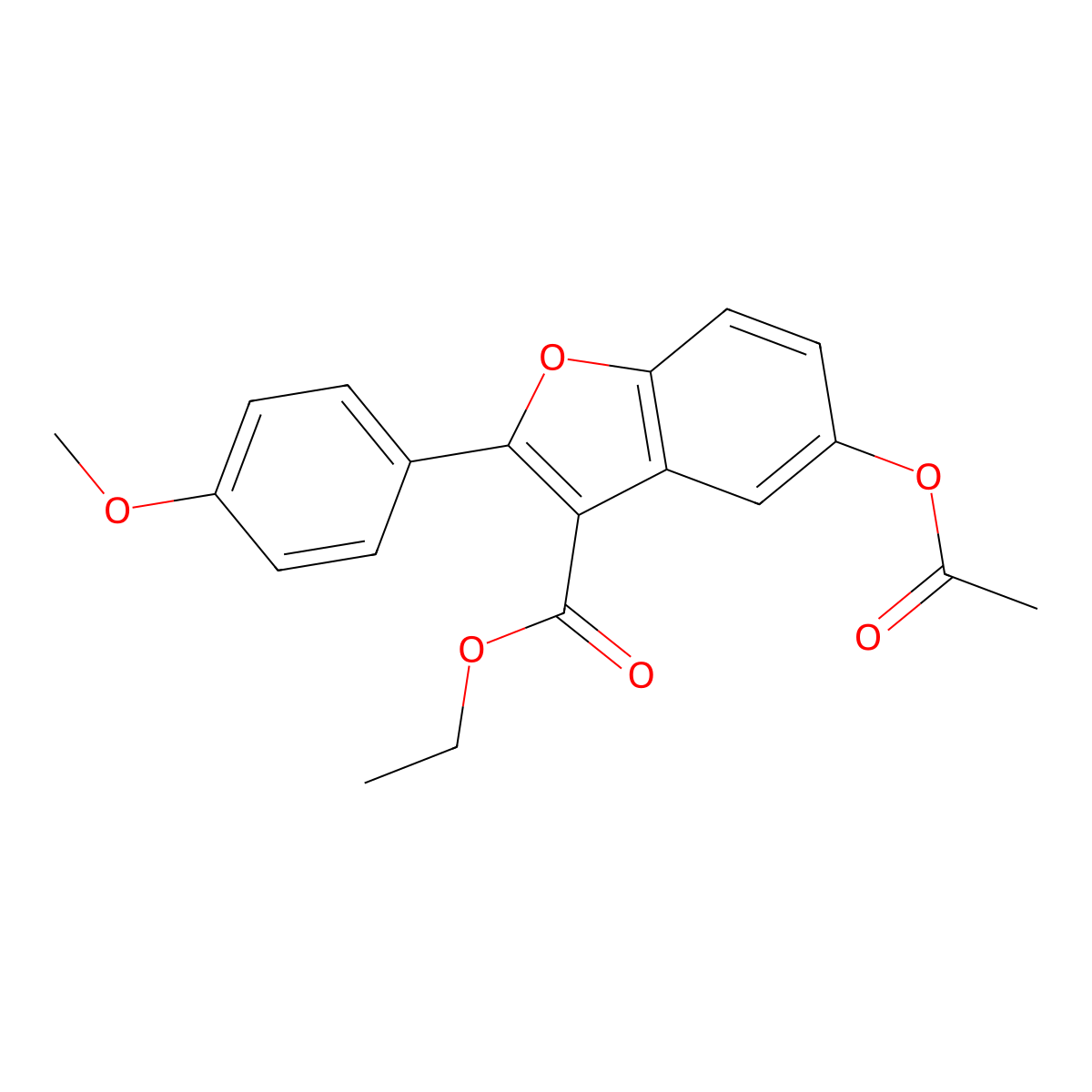 Ethyl 5-(acetyloxy)-2-(4-methoxyphenyl)-1-benzofuran-3-carboxylate molecular structure, CAS 384365-02-0