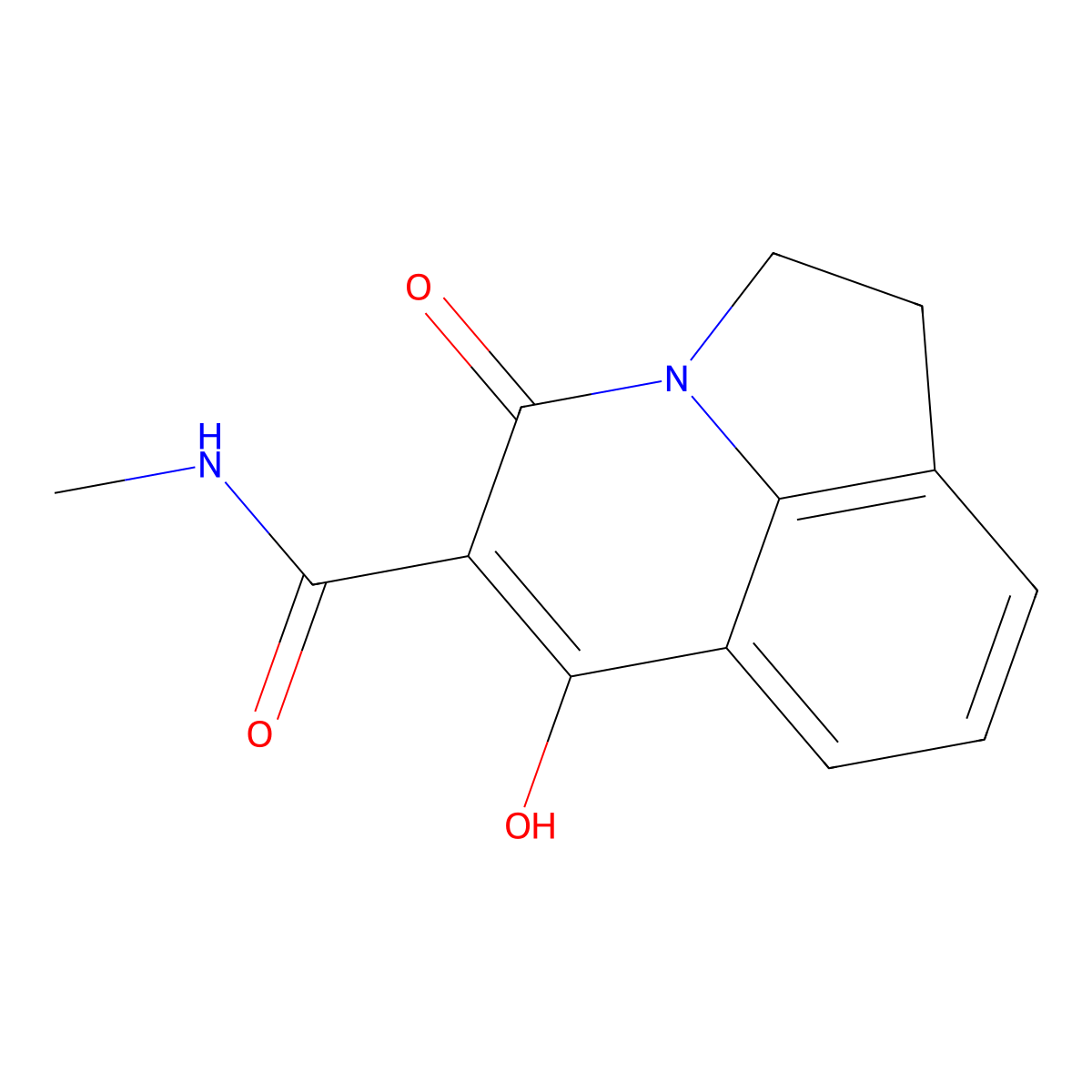 6-Hydroxy-N-methyl-4-oxo-1,2-dihydro-4H-pyrrolo[3,2,1-ij]quinoline-5-carboxamide molecular structure, CAS 384365-15-5