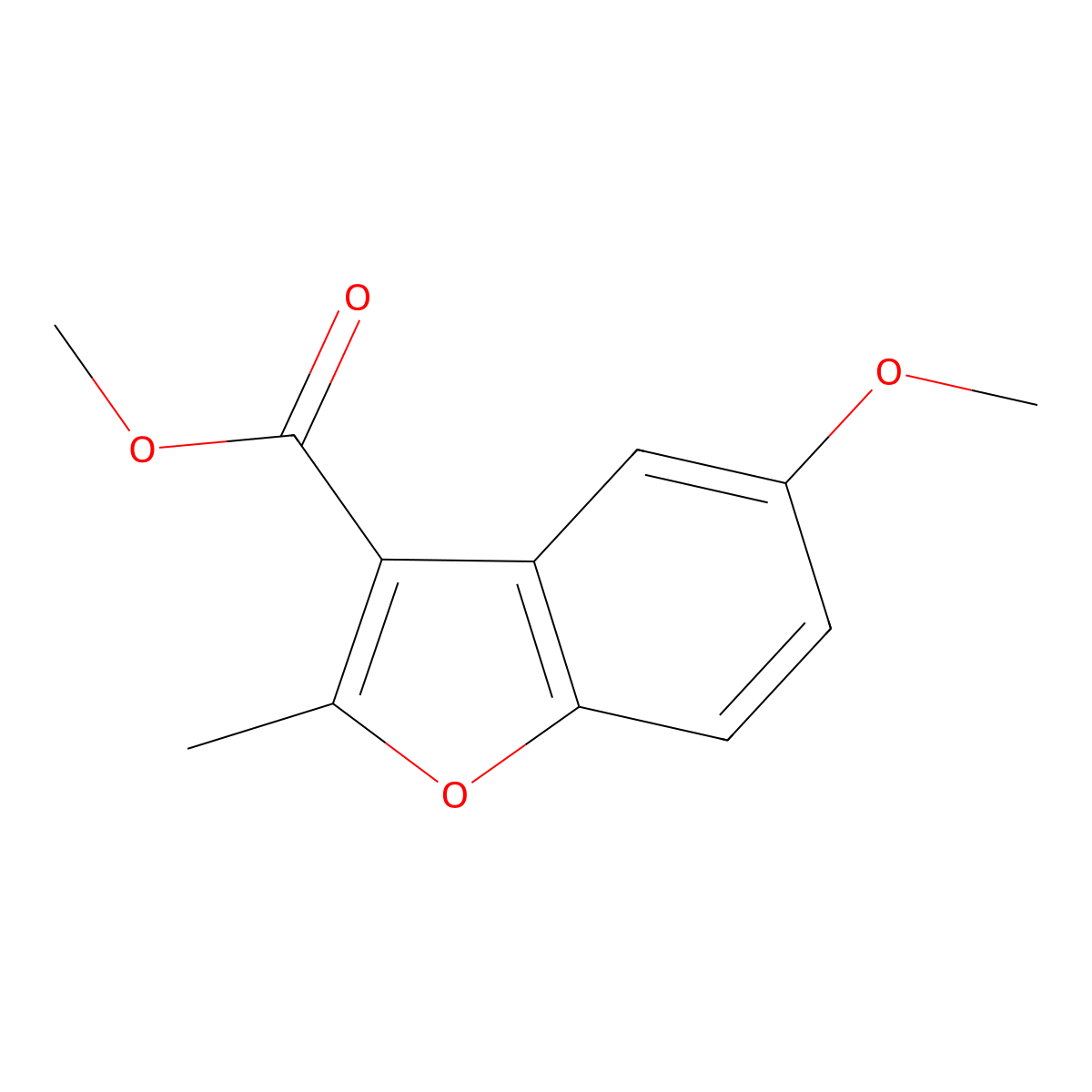 Methyl 5-methoxy-2-methyl-1-benzofuran-3-carboxylate molecular structure, CAS 384365-25-7