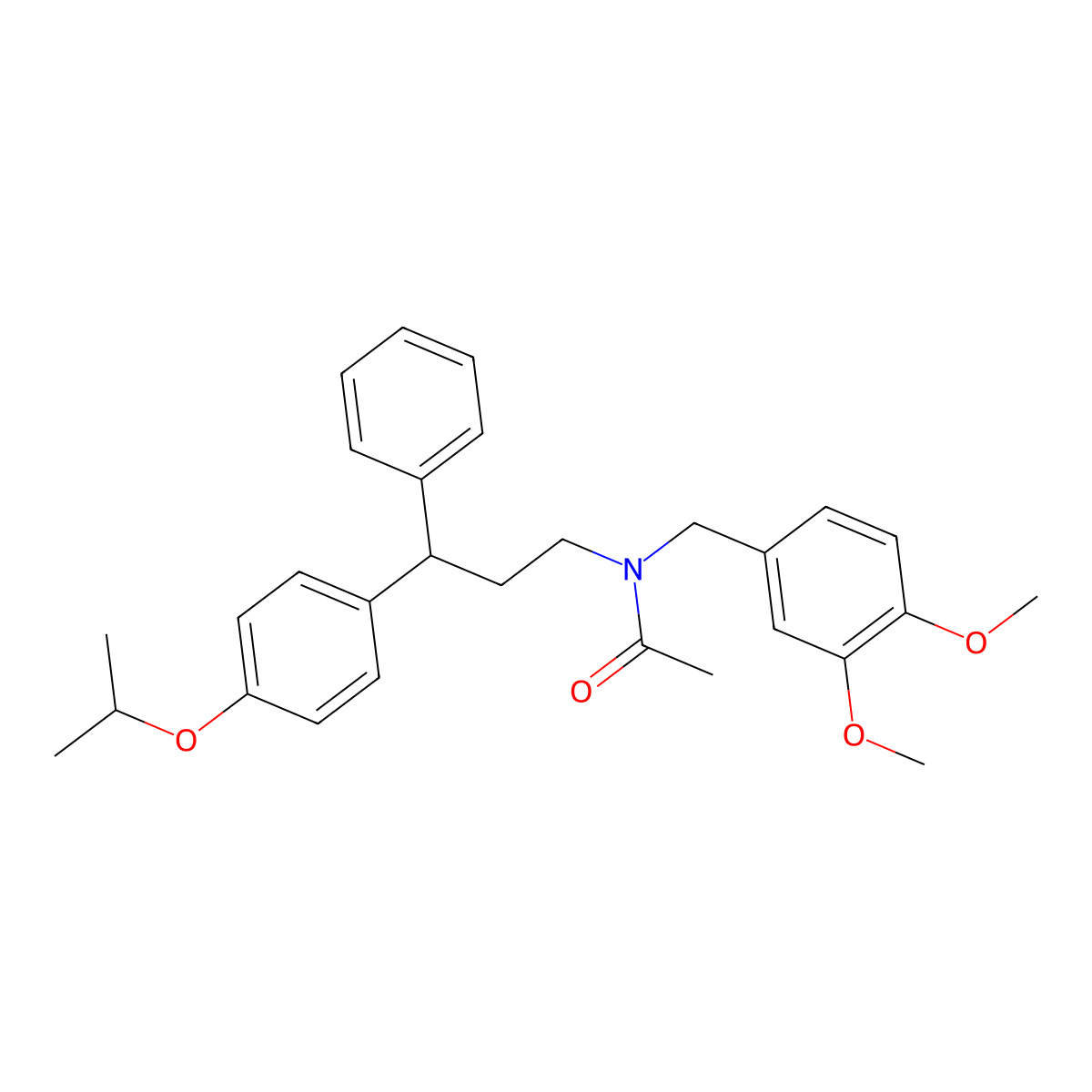 N-[(3,4-dimethoxyphenyl)methyl]-N-[3-phenyl-3-(4-propan-2-yloxyphenyl)propyl]acetamide molecular structure, CAS 384365-26-8