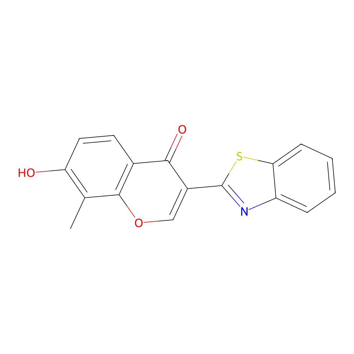 3-(1,3-Benzothiazol-2-yl)-7-hydroxy-8-methylchromen-4-one molecular structure, CAS 384365-27-9