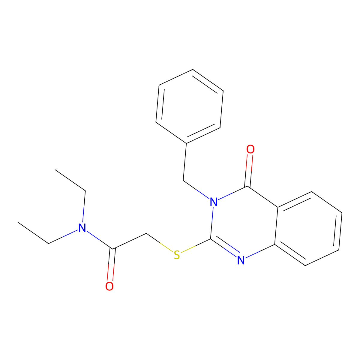 2-(3-benzyl-4-oxoquinazolin-2-yl)sulfanyl-N,N-diethylacetamide molecular structure, CAS 384366-03-4