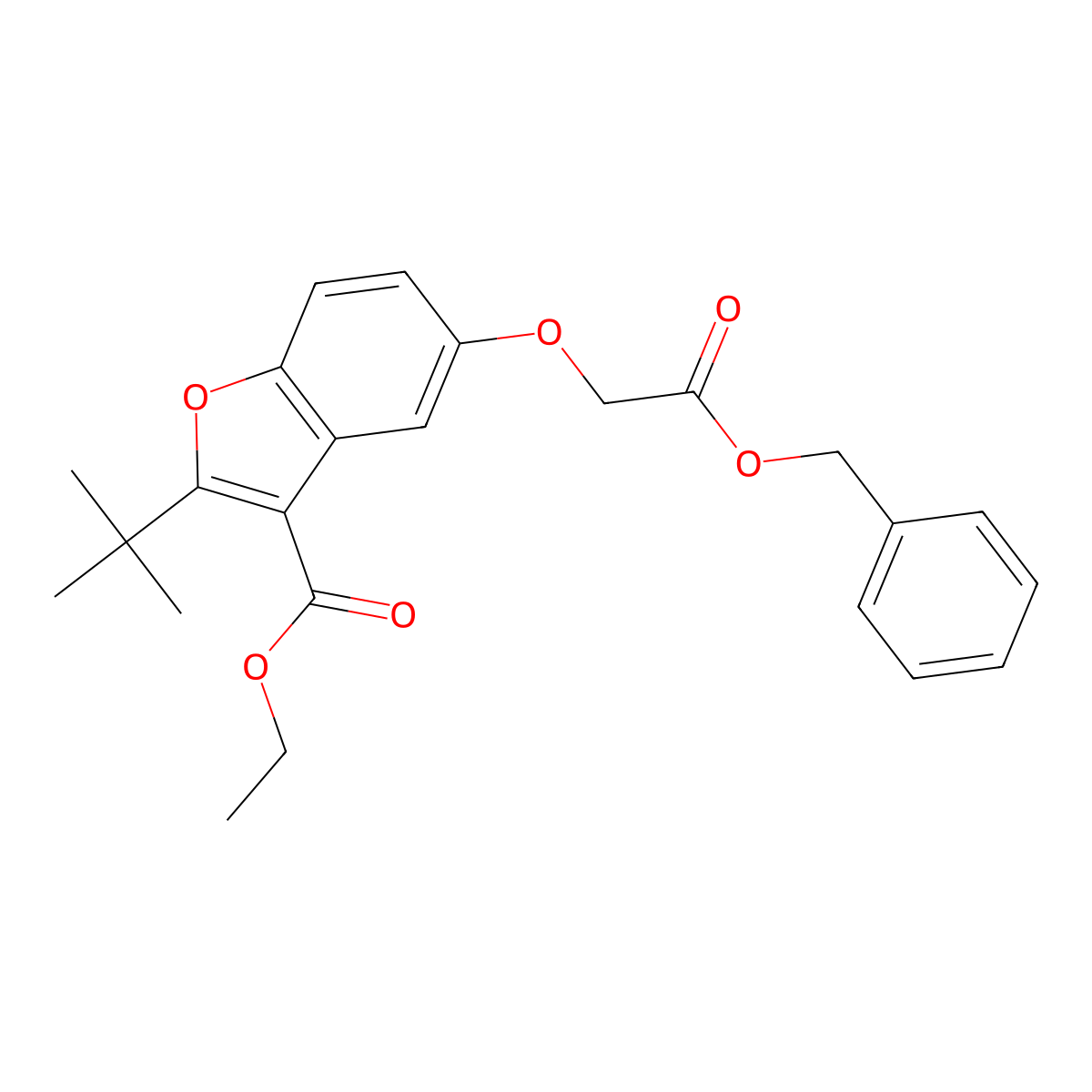 Ethyl 5-[2-(benzyloxy)-2-oxoethoxy]-2-tert-butyl-1-benzofuran-3-carboxylate molecular structure, CAS 384366-38-5