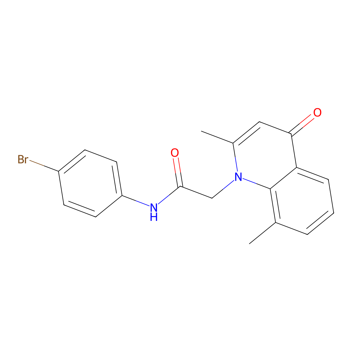 N-(4-bromophenyl)-2-(2,8-dimethyl-4-oxoquinolin-1(4H)-yl)acetamide molecular structure, CAS 384366-65-8