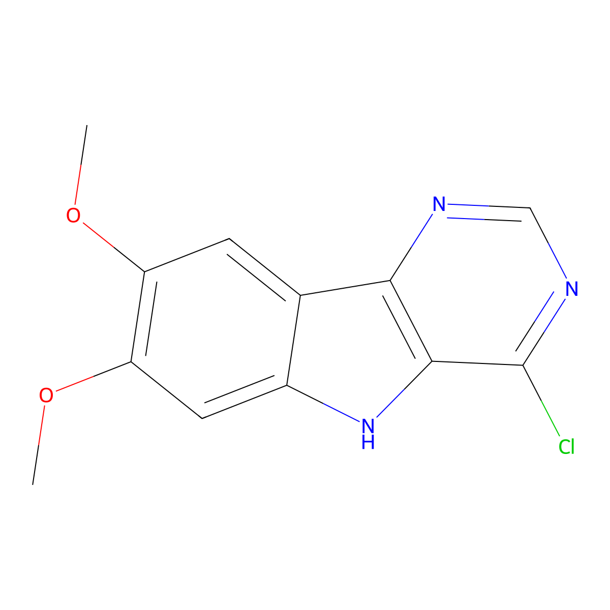4-Chloro-7,8-dimethoxy-5H-pyrimido[5,4-b]indole molecular structure, CAS 384367-10-6