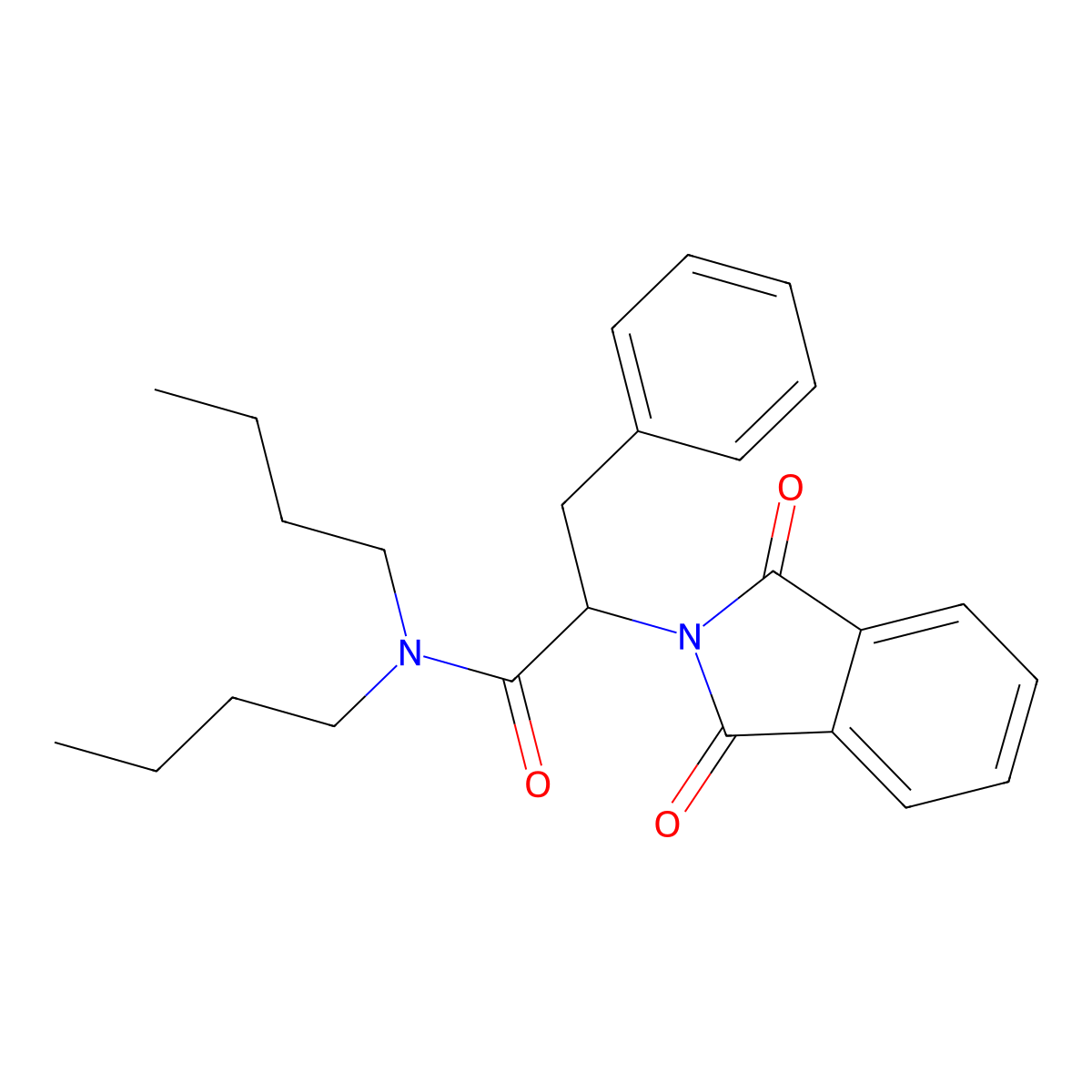 N,N-dibutyl-2-(1,3-dioxoisoindol-2-yl)-3-phenylpropanamide molecular structure, CAS 384367-31-1