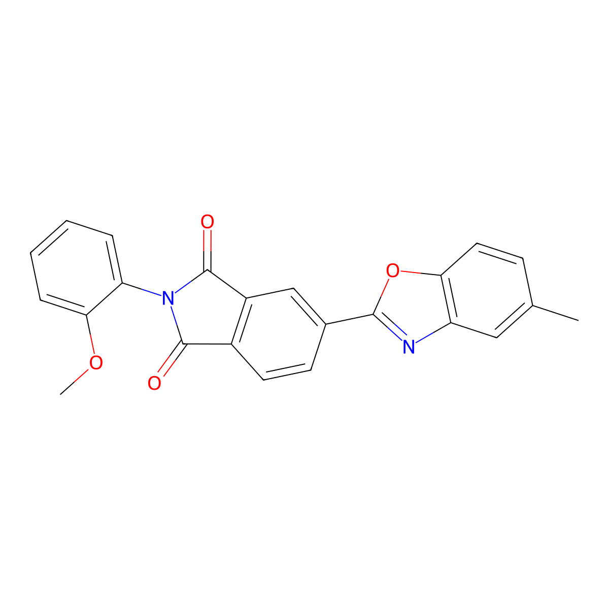 2-(2-Methoxyphenyl)-5-(5-methyl-1,3-benzoxazol-2-yl)isoindole-1,3-dione molecular structure, CAS 384367-54-8