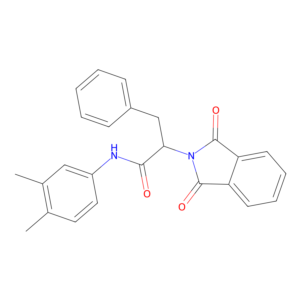 N-(3,4-dimethylphenyl)-2-(1,3-dioxoisoindol-2-yl)-3-phenylpropanamide molecular structure, CAS 384367-63-9