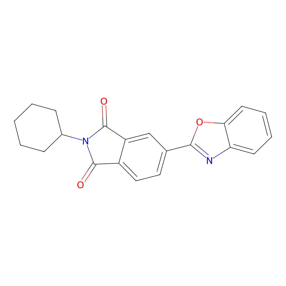 5-(1,3-Benzoxazol-2-yl)-2-cyclohexylisoindole-1,3-dione molecular structure, CAS 384367-78-6