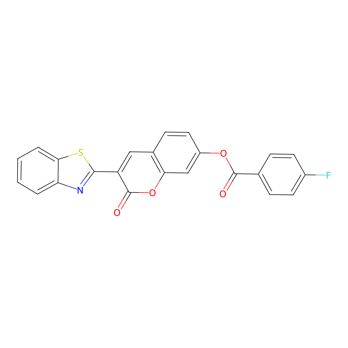 3-(benzo[d]thiazol-2-yl)-2-oxo-2H-chromen-7-yl 4-fluorobenzoate molecular structure, CAS 384367-84-4