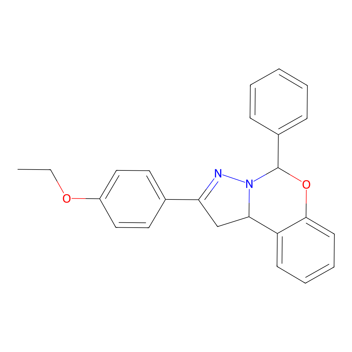 2-(4-Ethoxyphenyl)-5-phenyl-1,10b-dihydropyrazolo[1,5-c][1,3]benzoxazine molecular structure, CAS 384367-87-7