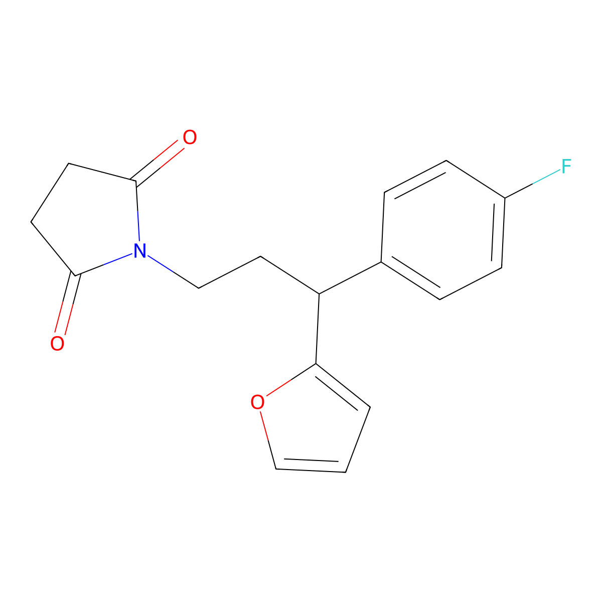 1-[3-(4-Fluorophenyl)-3-(furan-2-yl)propyl]pyrrolidine-2,5-dione molecular structure, CAS 384368-26-7