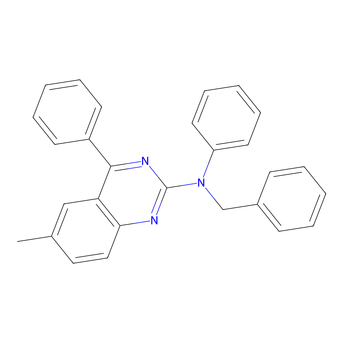 N-benzyl-6-methyl-N,4-diphenylquinazolin-2-amine molecular structure, CAS 384368-31-4