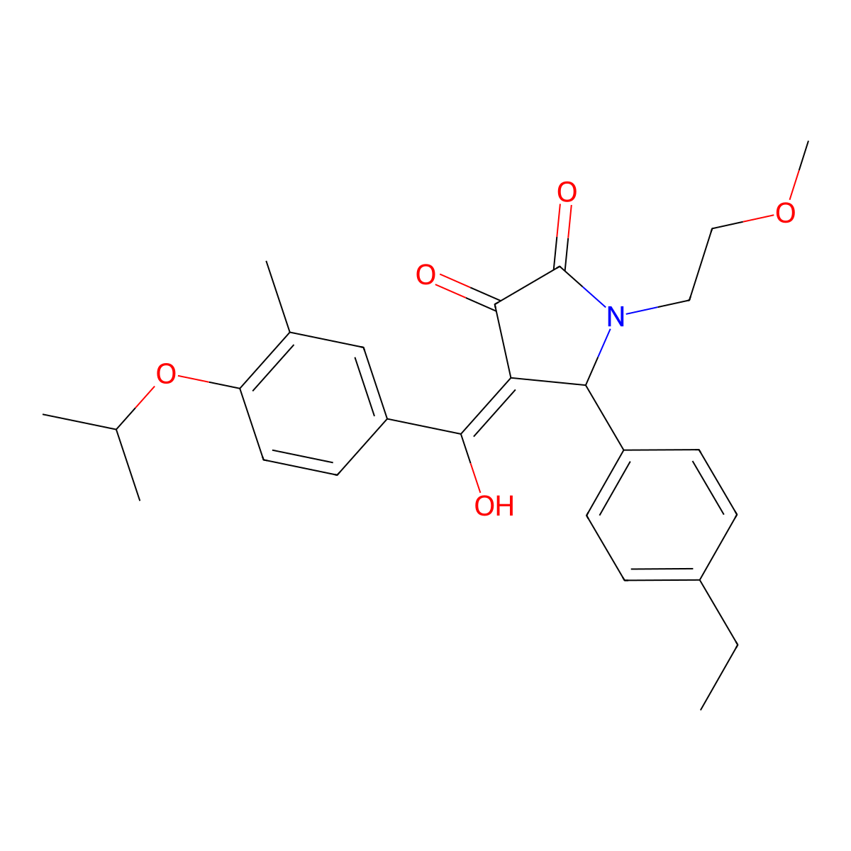 5-(4-ethylphenyl)-3-hydroxy-1-(2-methoxyethyl)-4-[3-methyl-4-(propan-2-yloxy)benzoyl]-2,5-dihydro-1H-pyrrol-2-one molecular structure, CAS 384369-08-8