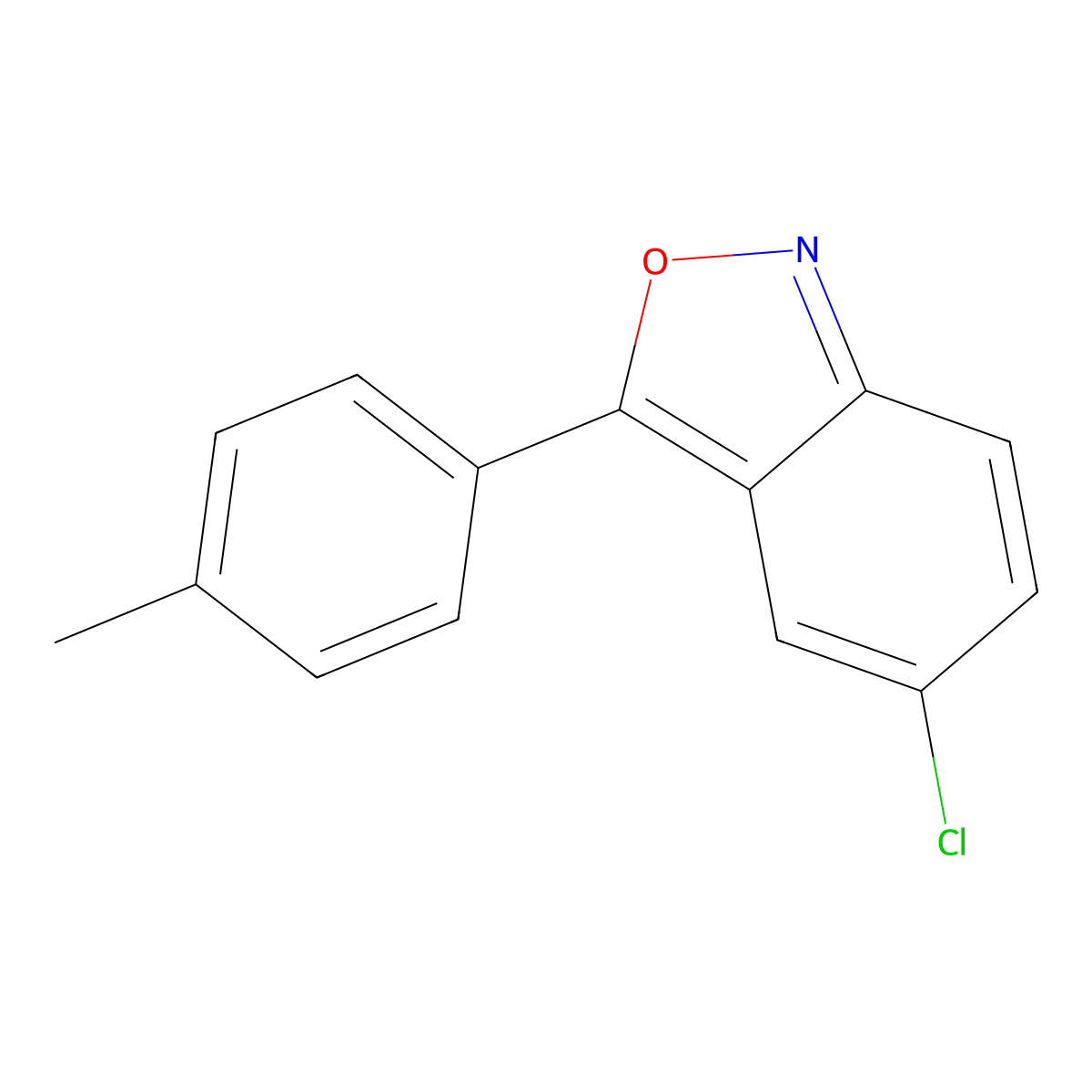 5-Chloro-3-(4-methylphenyl)-2,1-benzoxazole molecular structure, CAS 384369-74-8