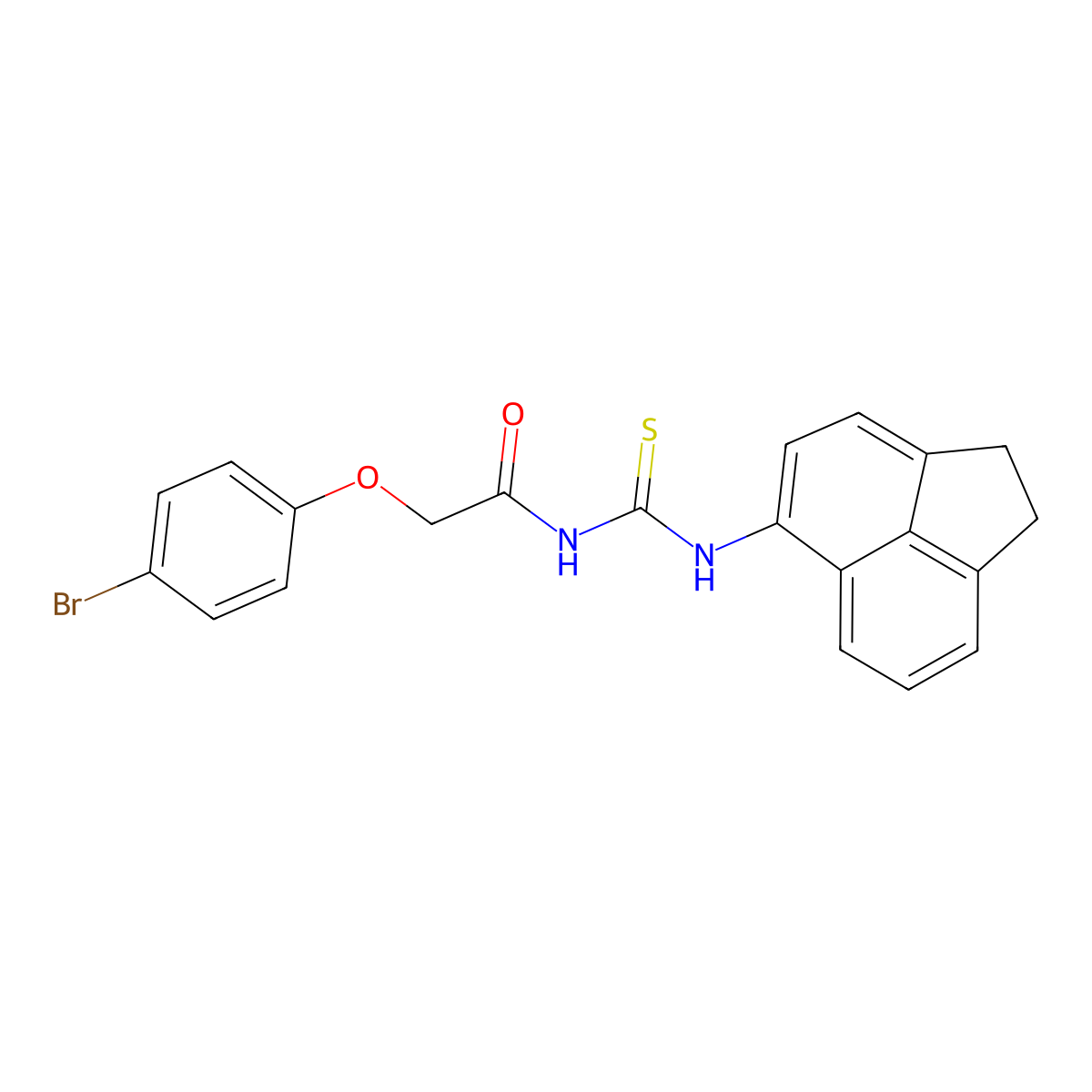 2-(4-bromophenoxy)-N-(1,2-dihydroacenaphthylen-5-ylcarbamothioyl)acetamide molecular structure, CAS 384370-55-2