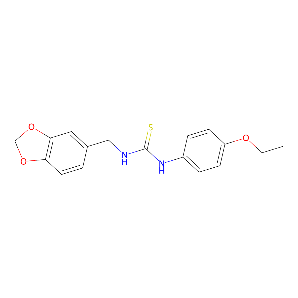 1-(1,3-Benzodioxol-5-ylmethyl)-3-(4-ethoxyphenyl)thiourea molecular structure, CAS 384370-60-9
