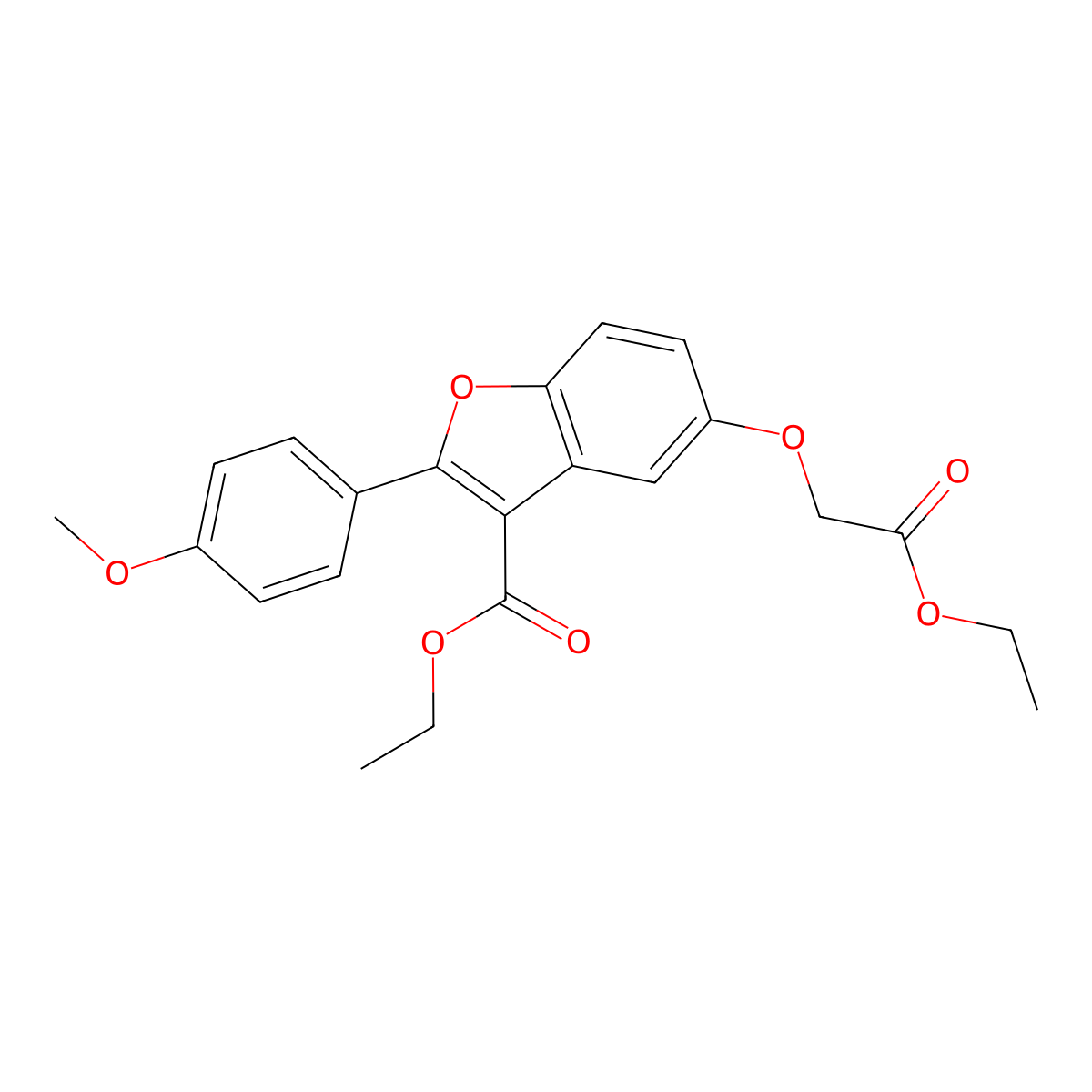 Ethyl 5-(2-ethoxy-2-oxoethoxy)-2-(4-methoxyphenyl)-1-benzofuran-3-carboxylate molecular structure, CAS 384373-03-9