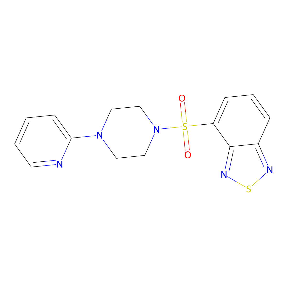 4-(4-Pyridin-2-yl-piperazine-1-sulfonyl)-benzo[1,2,5]thiadiazole molecular structure, CAS 384373-19-7