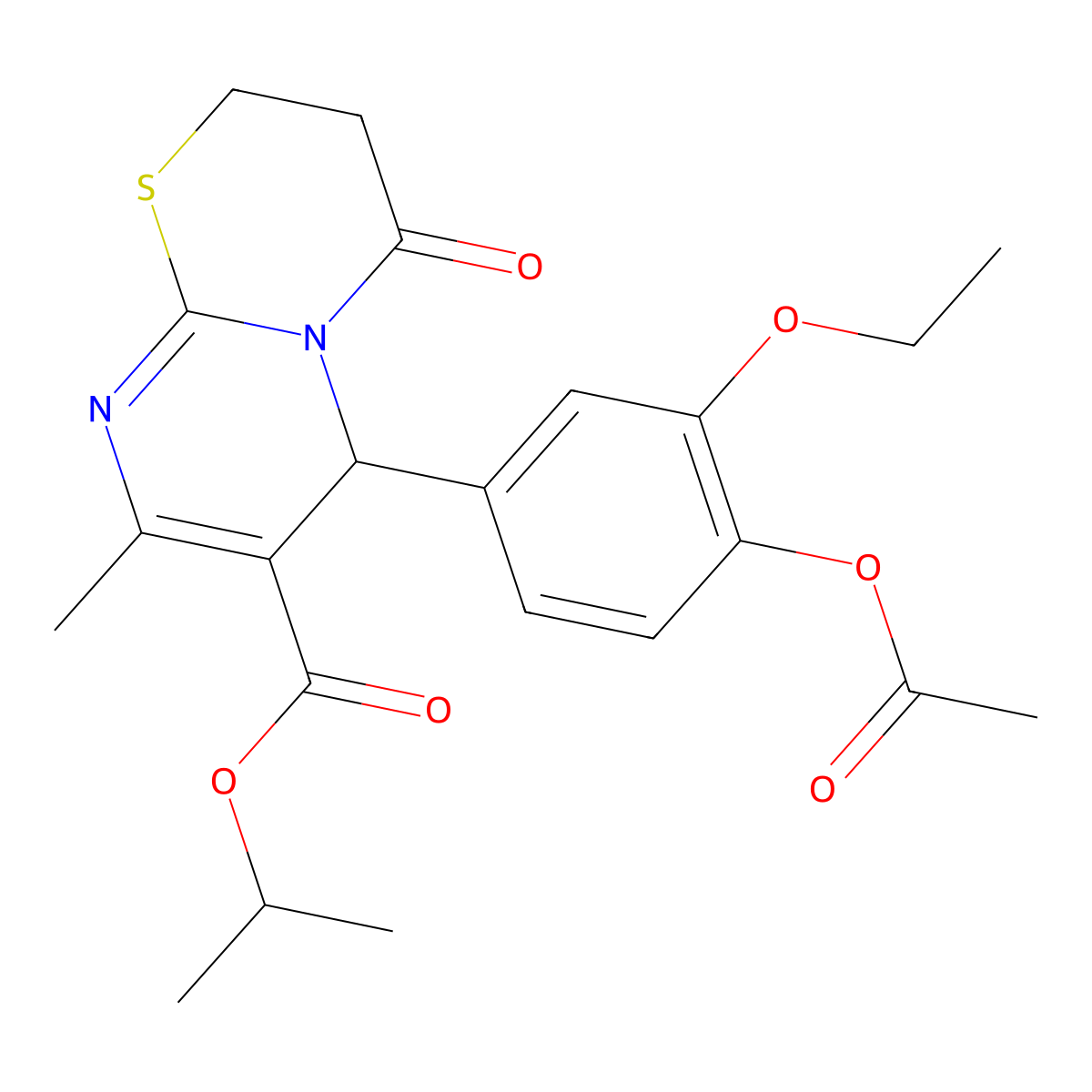 6-(4-Acetoxy-3-ethoxy-phenyl)-8-methyl-4-oxo-3,4-dihydro-2H,6H-pyrimido[2,1-b][1,3]thiazine-7-carboxylic acid isopropyl ester molecular structure, CAS 384373-44-8