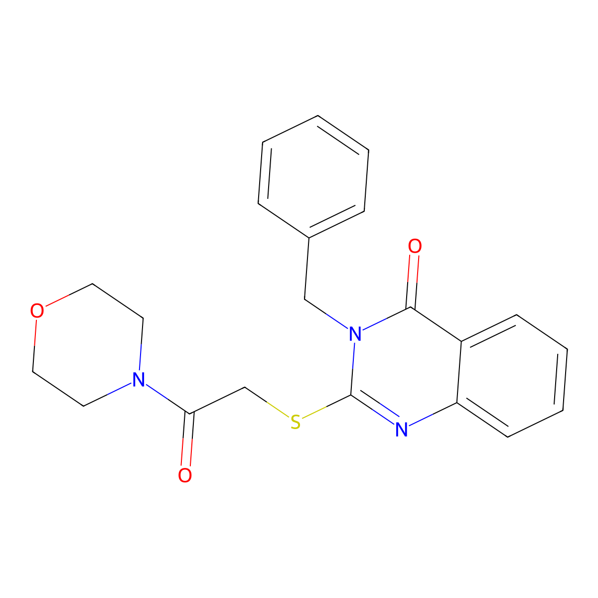 3-Benzyl-2-(2-morpholin-4-yl-2-oxoethyl)sulfanylquinazolin-4-one molecular structure, CAS 384373-56-2