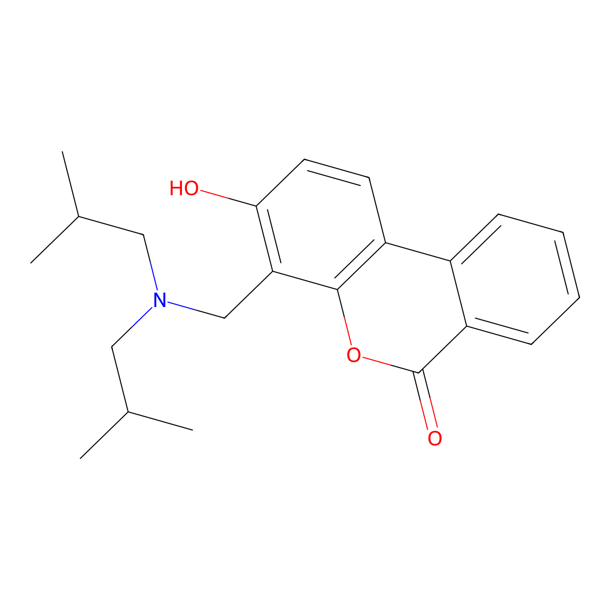 4-{[bis(2-methylpropyl)amino]methyl}-3-hydroxy-6H-benzo[c]chromen-6-one molecular structure, CAS 384373-76-6