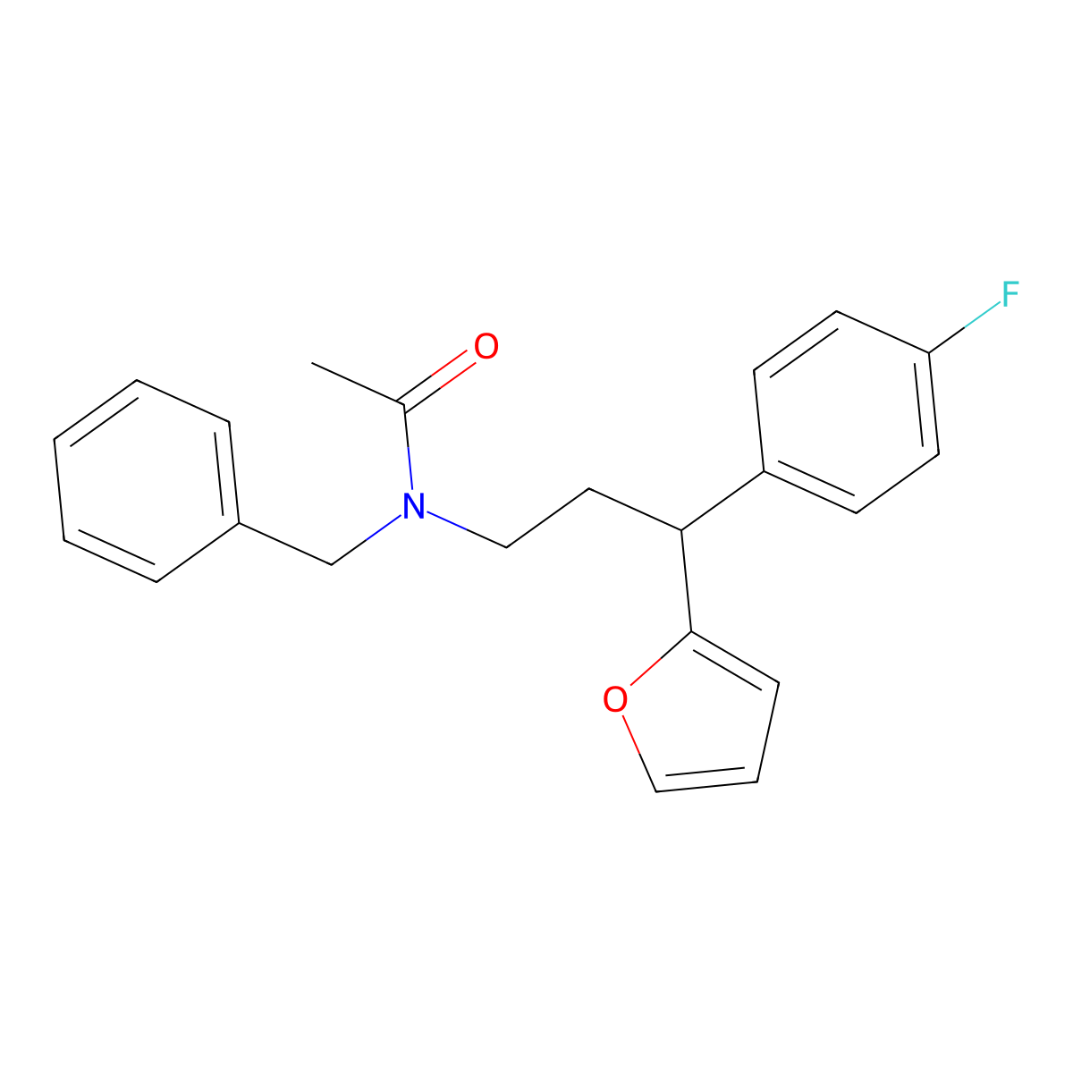 N-benzyl-N-[3-(4-fluorophenyl)-3-(furan-2-yl)propyl]acetamide molecular structure, CAS 384374-61-2