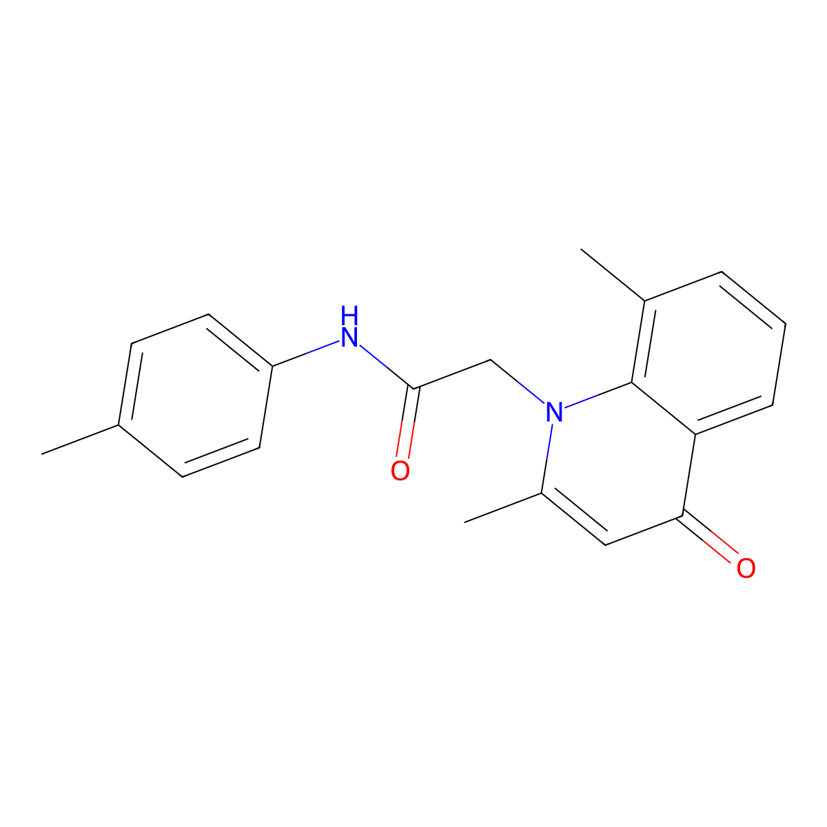 2-(2,8-dimethyl-4-oxoquinolin-1-yl)-N-(4-methylphenyl)acetamide molecular structure, CAS 384374-84-9