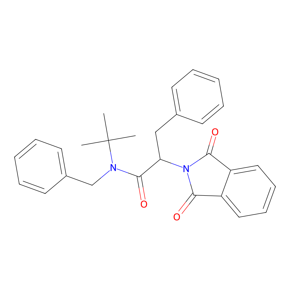 N-benzyl-N-tert-butyl-2-(1,3-dioxoisoindol-2-yl)-3-phenylpropanamide molecular structure, CAS 384374-88-3