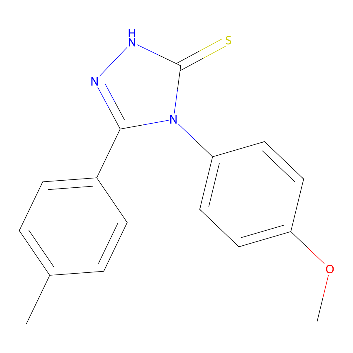 4-(4-methoxyphenyl)-5-(4-methylphenyl)-4H-1,2,4-triazole-3-thiol molecular structure, CAS 384375-57-9