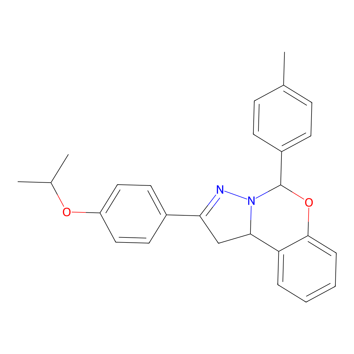 5-(4-Methylphenyl)-2-[4-(propan-2-yloxy)phenyl]-1,10b-dihydropyrazolo[1,5-c][1,3]benzoxazine molecular structure, CAS 384375-72-8
