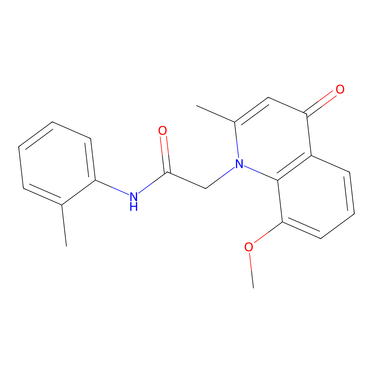 2-(8-methoxy-2-methyl-4-oxoquinolin-1-yl)-N-(2-methylphenyl)acetamide molecular structure, CAS 384376-19-6