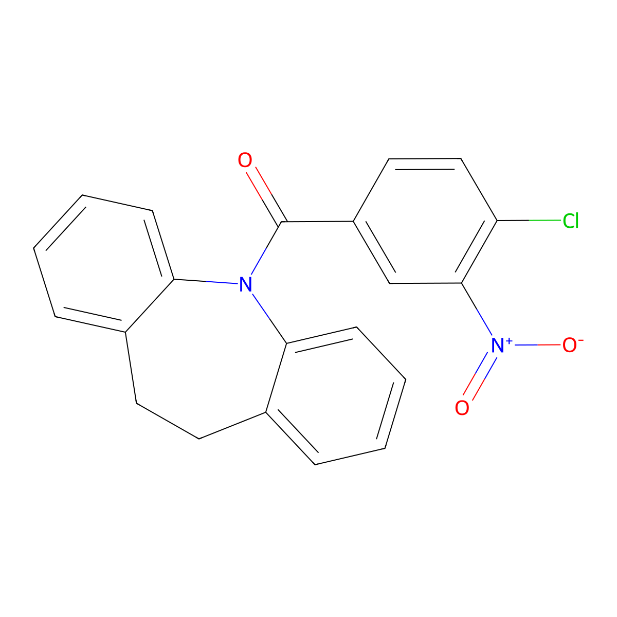 (4-Chloro-3-nitrophenyl)-(5,6-dihydrobenzo[b][1]benzazepin-11-yl)methanone molecular structure, CAS 384376-56-1