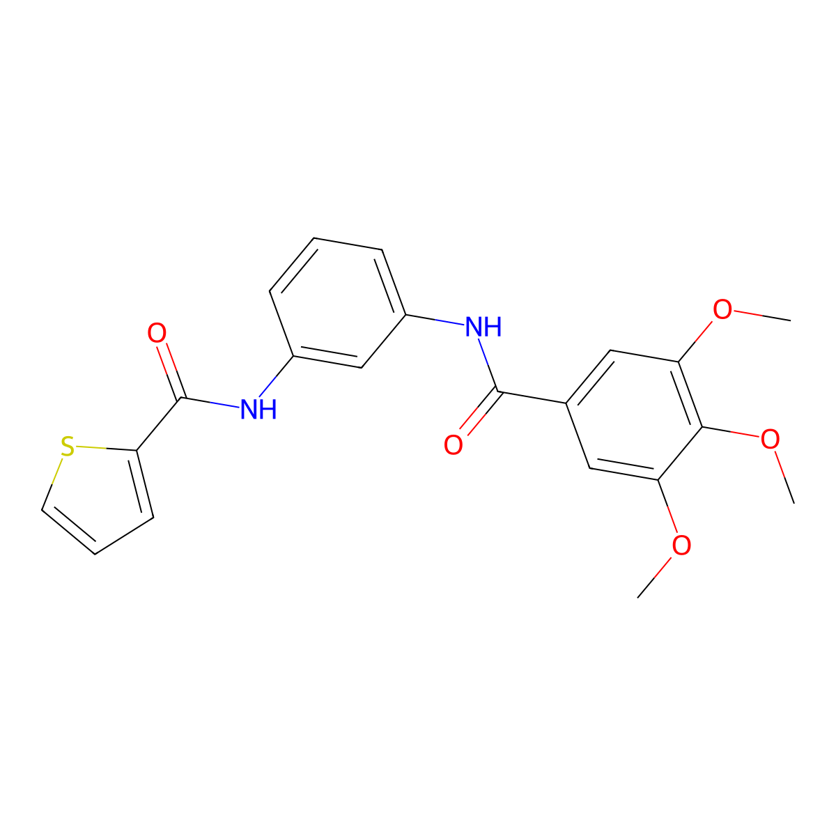 N-(3-{[(3,4,5-trimethoxyphenyl)carbonyl]amino}phenyl)thiophene-2-carboxamide molecular structure, CAS 384376-60-7