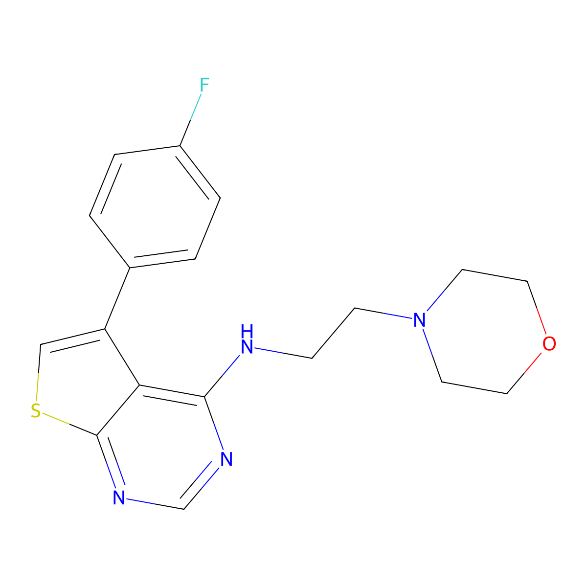 [5-(4-Fluorophenyl)thiopheno[3,2-e]pyrimidin-4-yl](2-morpholin-4-ylethyl)amine molecular structure, CAS 384377-31-5