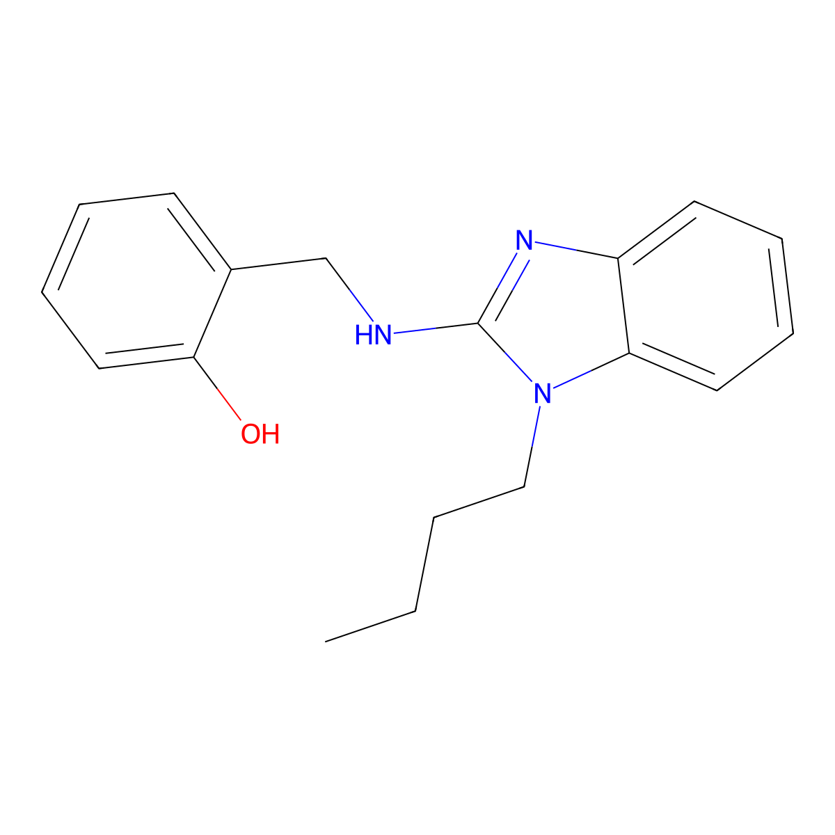 2-{[(1-butyl-1H-benzimidazol-2-yl)amino]methyl}phenol molecular structure, CAS 384377-41-7