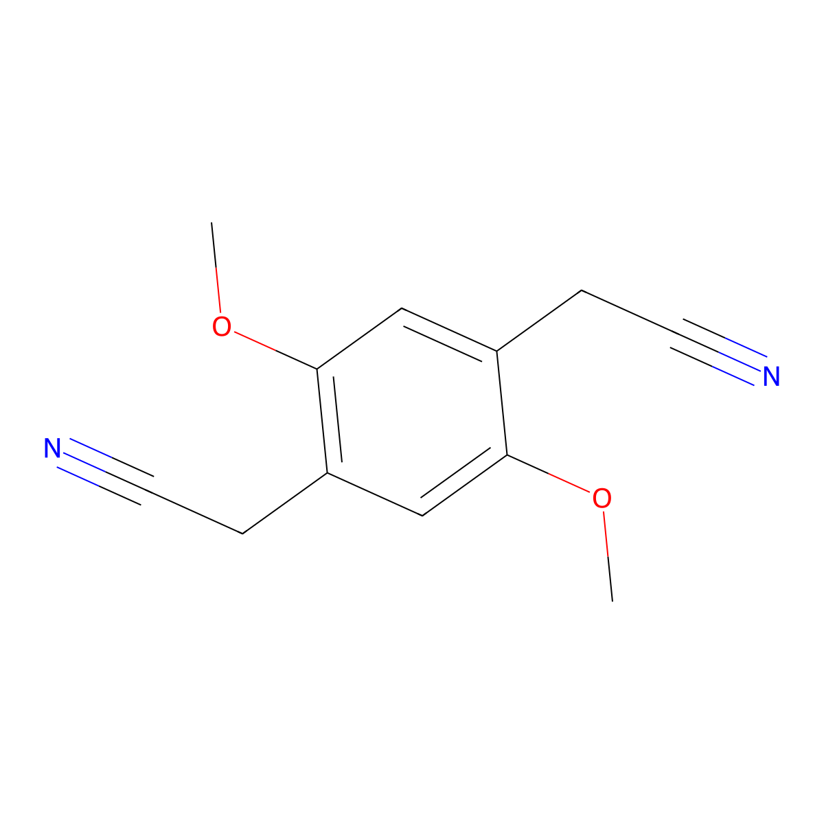 2,5-Dimethoxybenzene-1,4-diacetonitrile molecular structure, CAS 38439-93-9
