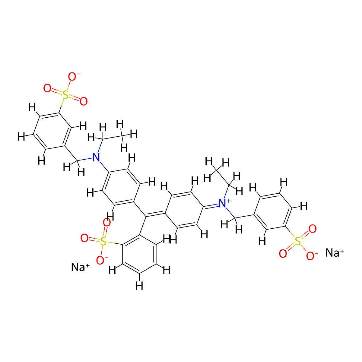 FD&C Blue No. 1 molecular structure, CAS 3844-45-9