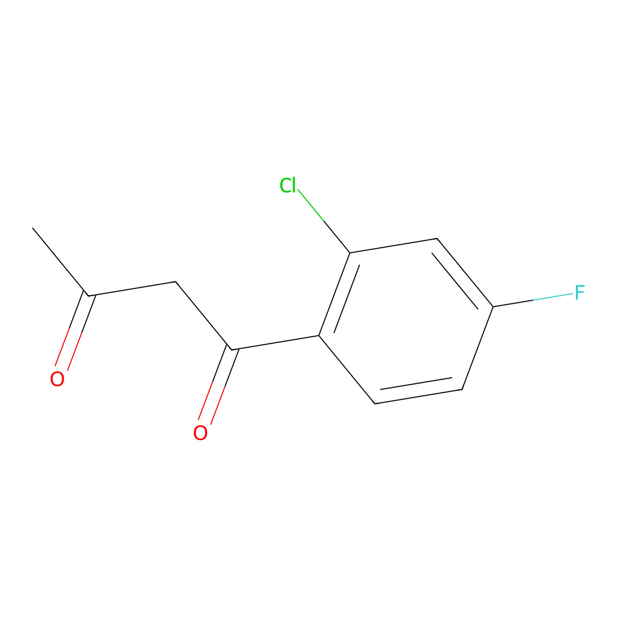 1-(2-Chloro-4-fluorophenyl)butane-1,3-dione molecular structure, CAS 38440-13-0
