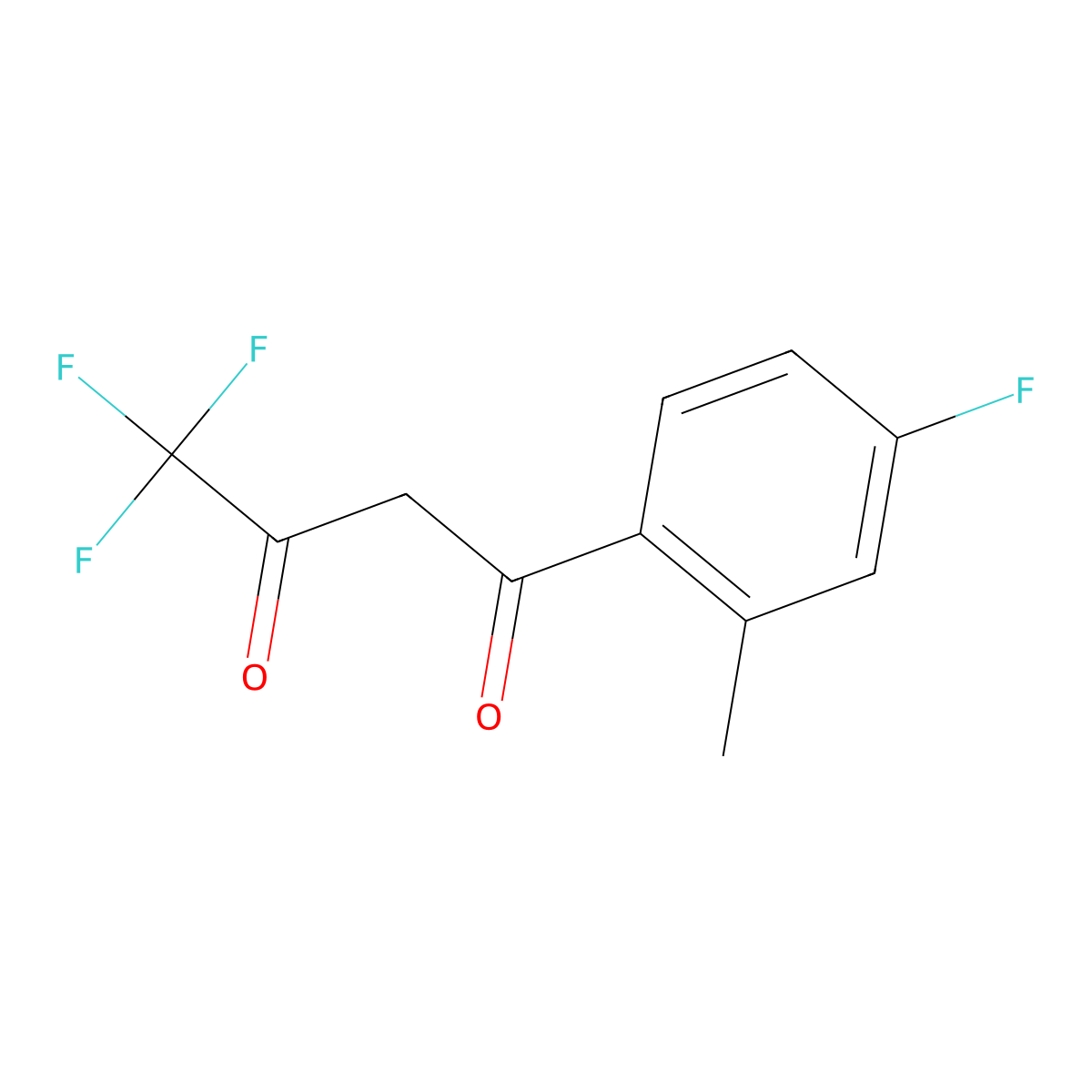 4,4,4-Trifluoro-1-(4-fluoro-2-methylphenyl)butane-1,3-dione molecular structure, CAS 38440-17-4
