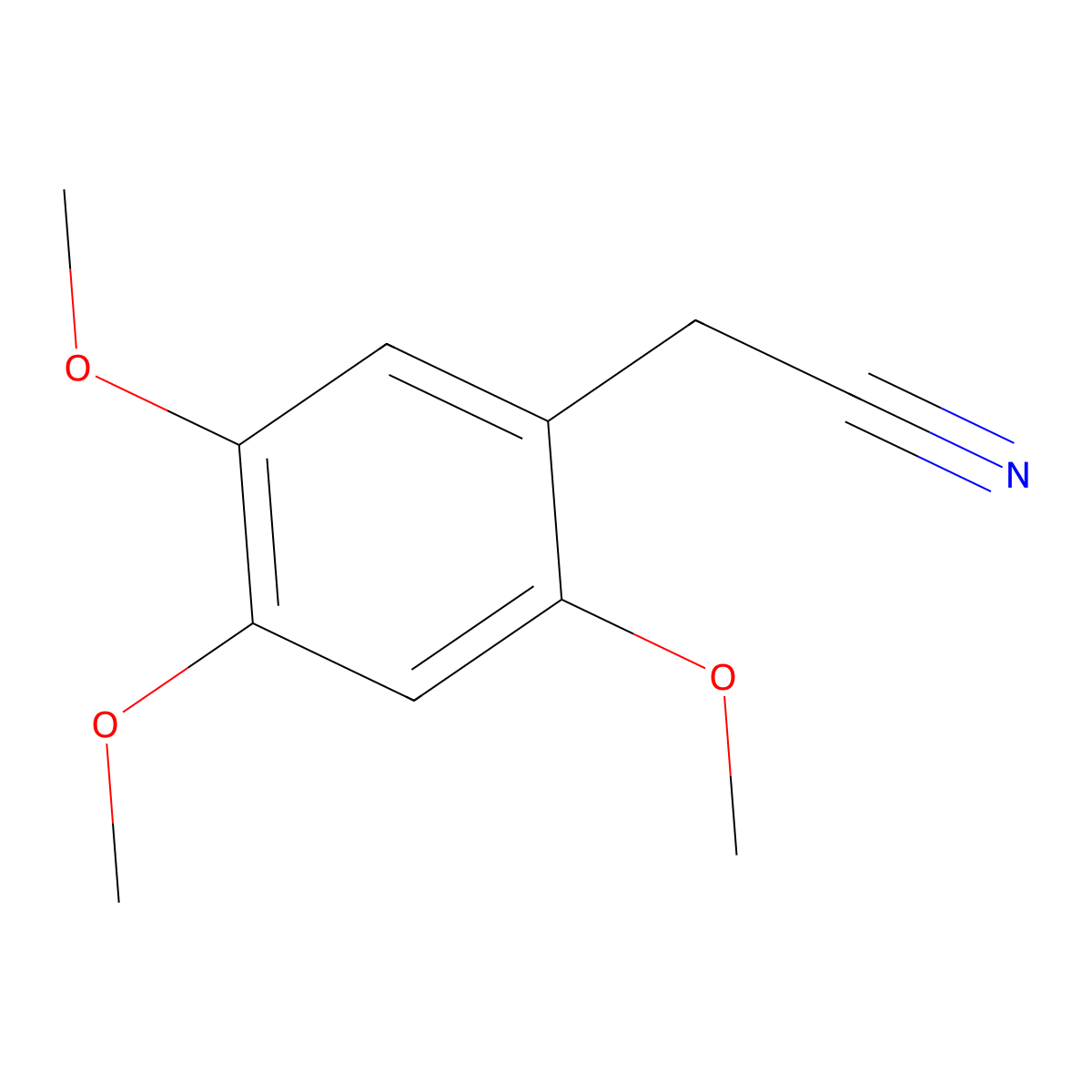 2-(2,4,5-Trimethoxyphenyl)acetonitrile molecular structure, CAS 38444-50-7