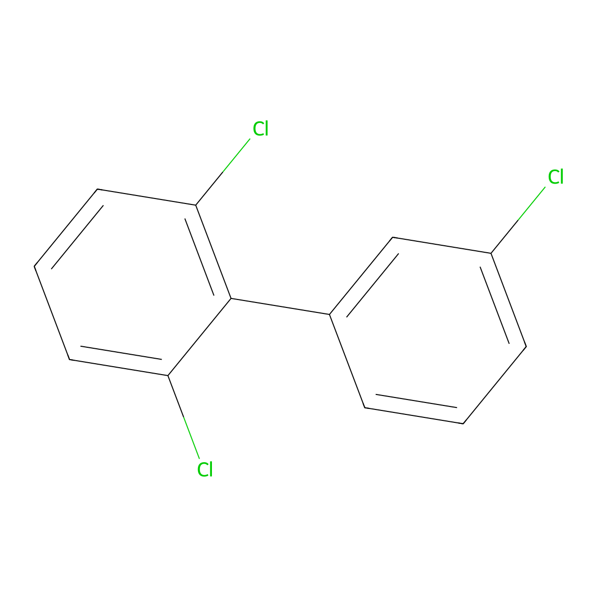 2,3',6-Trichlorobiphenyl molecular structure, CAS 38444-76-7