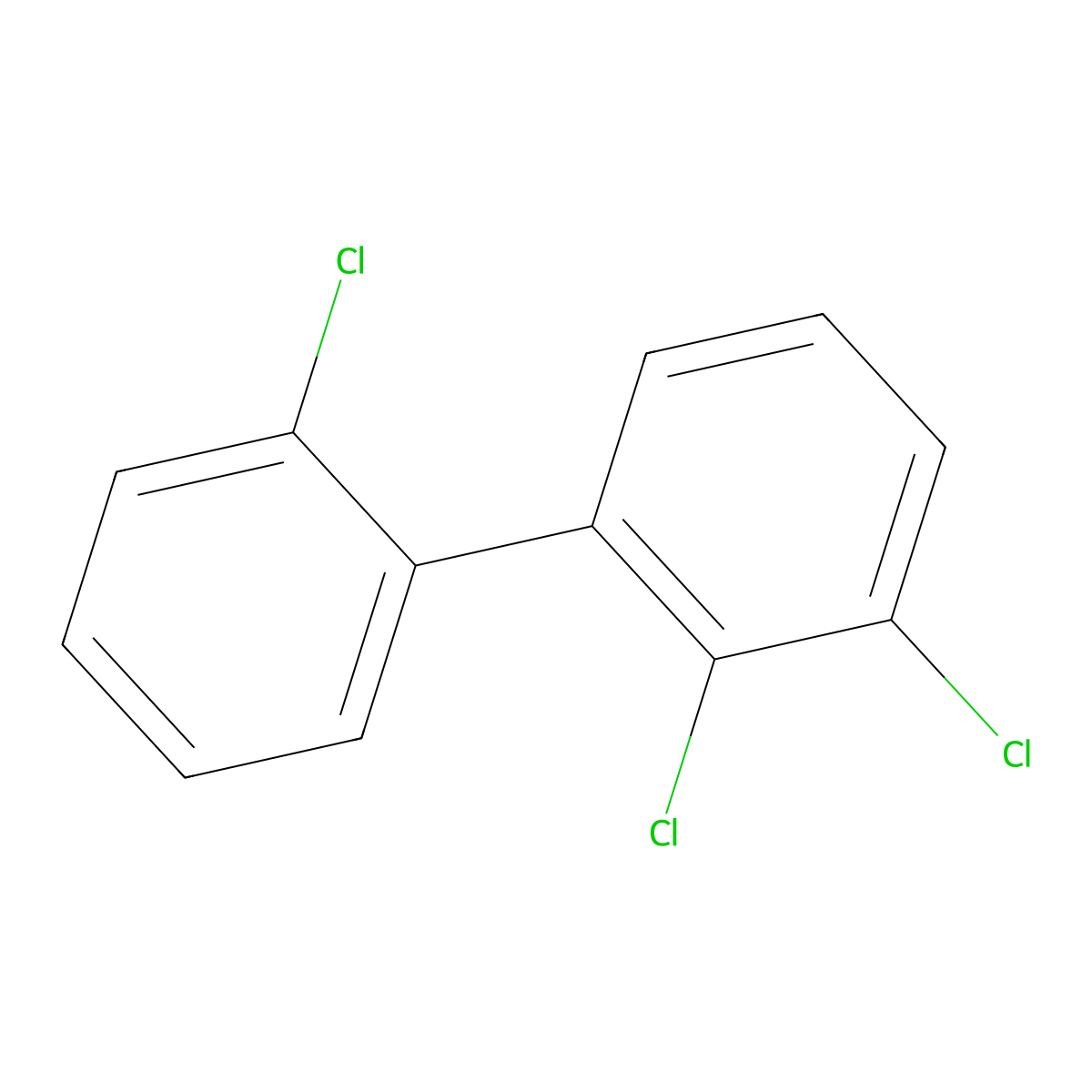 2,2',3-Trichlorobiphenyl molecular structure, CAS 38444-78-9